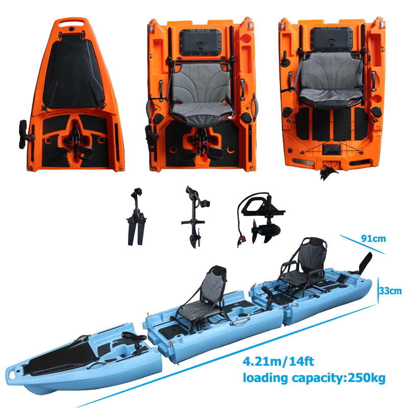 Fishing Kayak Sit On Top - 14FT 2-persoons demontabele peddelkayak zit-op-top dubbele