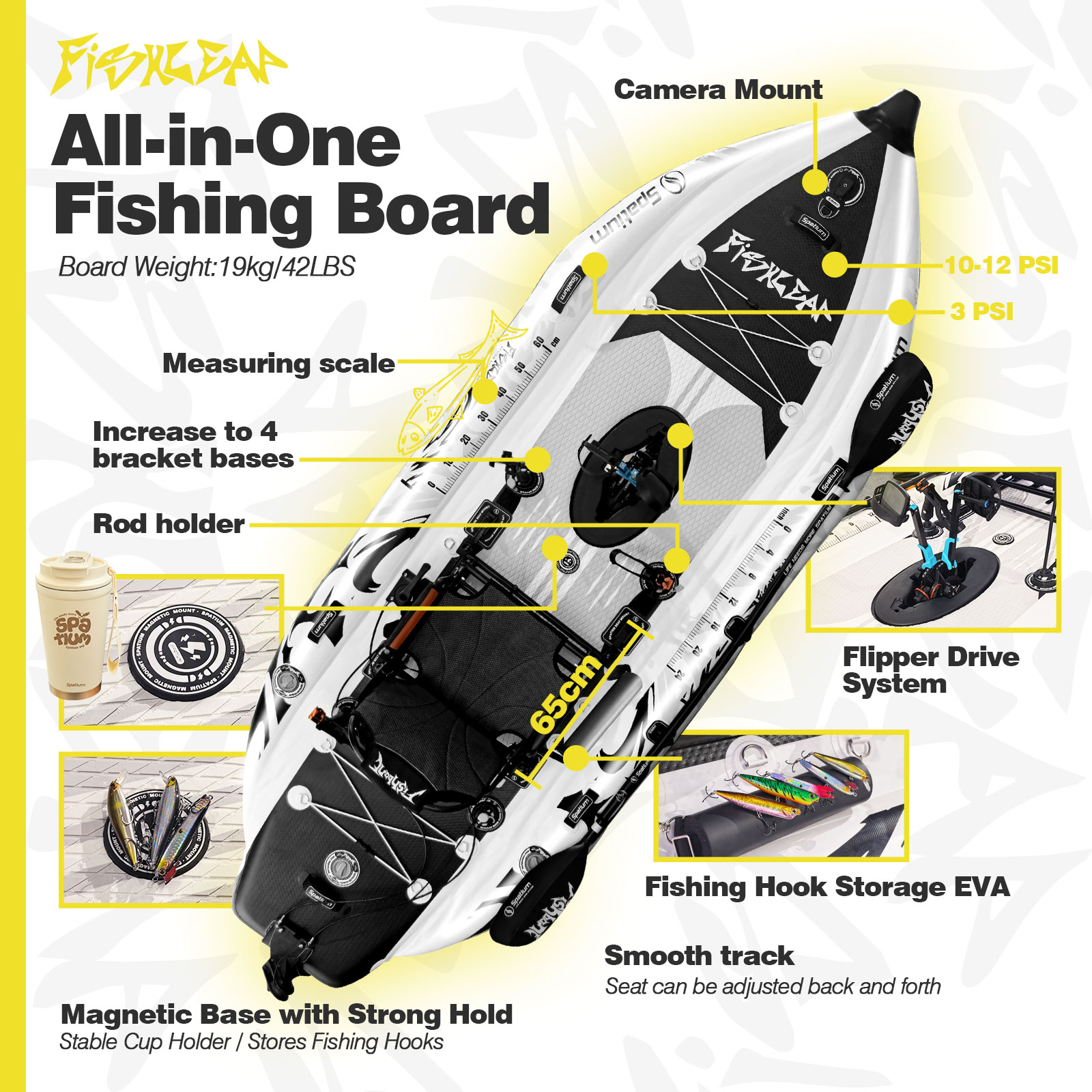 Spatium 11.5ft Flipper Pedal D - Fishing Kayak Pedal Drive recensie en prijs